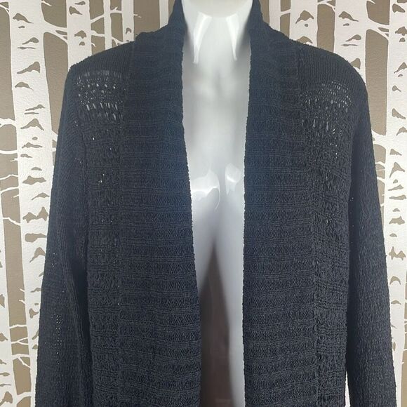 Venue Ribbon Knit Open Front Longline Cardigan Sweater 1X - Picture 4 of 8